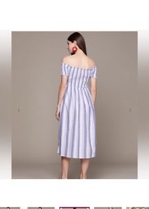 LABEL RITU KUMAROff-Shoulder Smocked A-line Dress