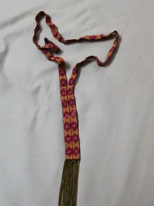 Boho Beaded Neckpiece with Chain Tassel