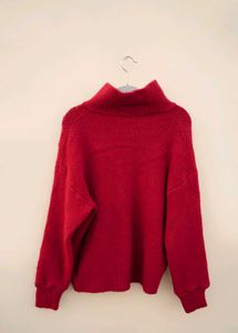 Red Zip-Up Sweater