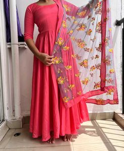 Elegant Pink Anarkali Suit Set