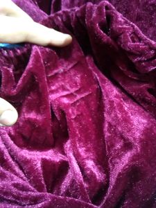 Wine Colour Velvet Shanil Suit