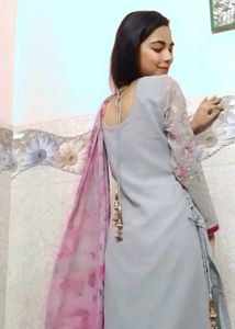 Grey Embroidered Salwar Suit