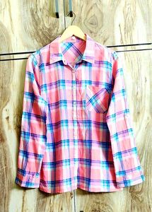 Pink Printed Cotton Shirt  Size-38