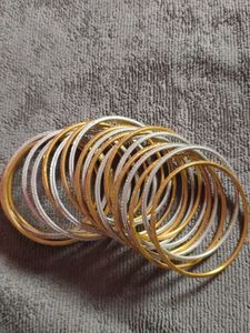 Gold &amp; Silver Sparkle Bangles (Set)