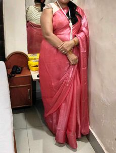 Tissue Soft Pink Saree