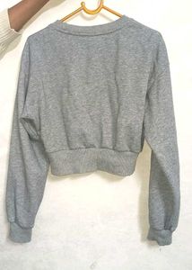 Grey Cropped Sweatshirt