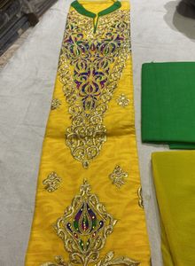 Haldi Look Spl Best Offer Green Bottom Soft Duppta