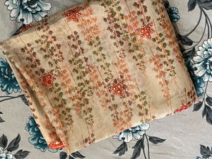 organza fabric zari saree with stitched blo