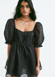 H&M black organza babydoll dress
