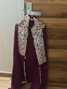 Purple Dress With Top Skirt &amp; Cape