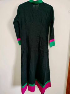 Black Pink Green Anarkali Suit
