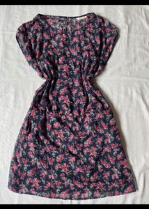 Round Neck Floral Midi Dress