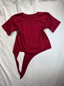 Waist Tie Knot Crop Top