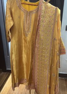Mustard Silk Suit Set