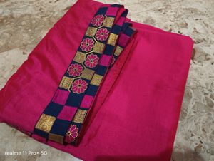 Pink Saree With Blouse