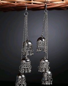 Oxides Silver Colour Earrings