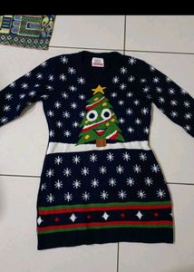 Festive Christmas Tree Sweater Dress