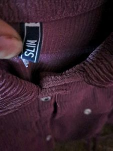 Corduroy Top with Drawstring Detail