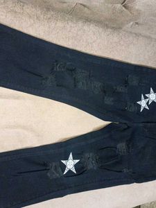 Shein Distressed Star Jeans
