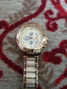 Naviforce Gold-Tone Chronograph Watch