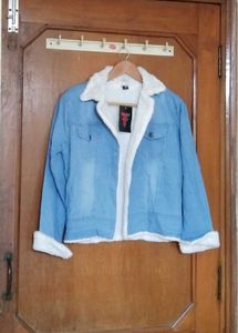 BRAND New Sky blue💙denim fur jacket (girls/women)