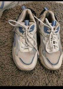 Stylish White &amp; Blue Sneakers