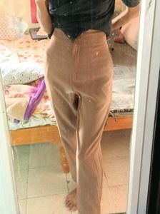 Brown High-Waisted Trousers