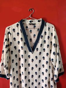 Floral Print A-line Kurti