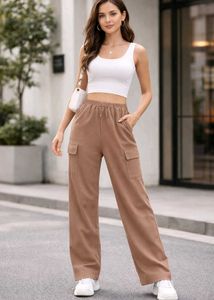 Trendy High Waist Waffle Pants ✨ Neutral Taupe / M