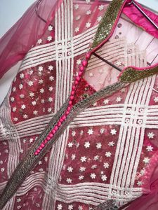 Peach & Pink Heavy Embroidered Sharara Set | Festi