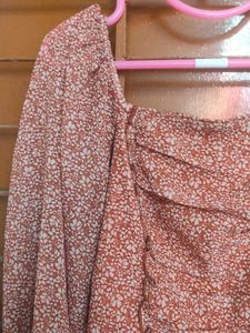 Floral Long Sleeve Crop Top