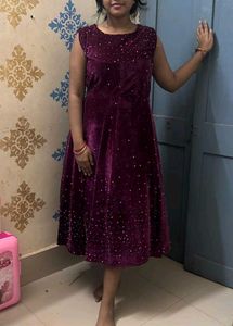 heavy velvet Purple Dress
