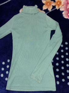 Stylish High Neck &amp; Wide Leg Denim Jeans