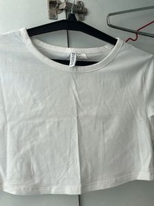 H&amp;M CROPPED JERSEY TOP