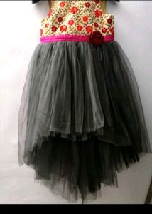 Cute Embroidered Party Dress Flared Balloon Black