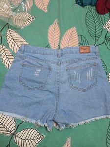 Ripped Denim Shorts