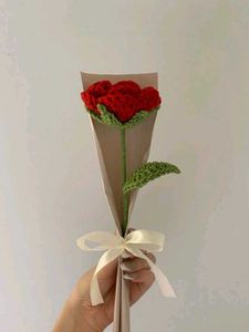 Crochet Red Rose