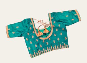 Teal &amp; Pink Embroidered Lehenga