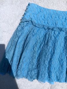 Y2K Blue Lace Mini Skirt Fairycore Coquette