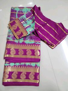 Elegant Tie-Dye Banarasi Silk Saree