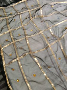 Black &amp; Gold Embellished dupatta