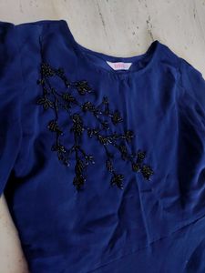 Flowing Navy Maxi Dress