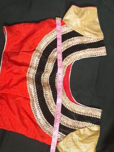 Golden Red Saree With Blouse