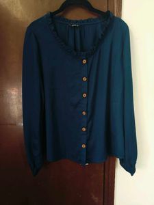 Elegant Blue Button-Down Top