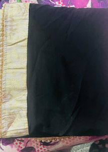 Silk Black and golden Zari Lehenga
