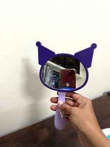 Kuromi Mirror With Comb Set - Purple
