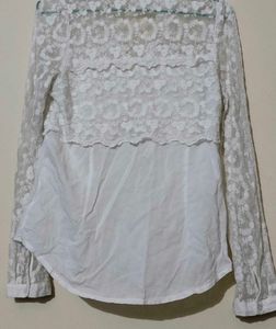 Lace Detail White Top