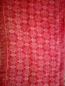 Elegant Red &amp; White Printed Saree