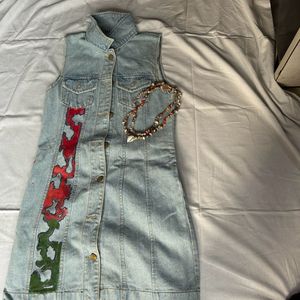Hand-painted Denim Dress