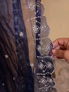 Elegant Navy Blue Dupatta